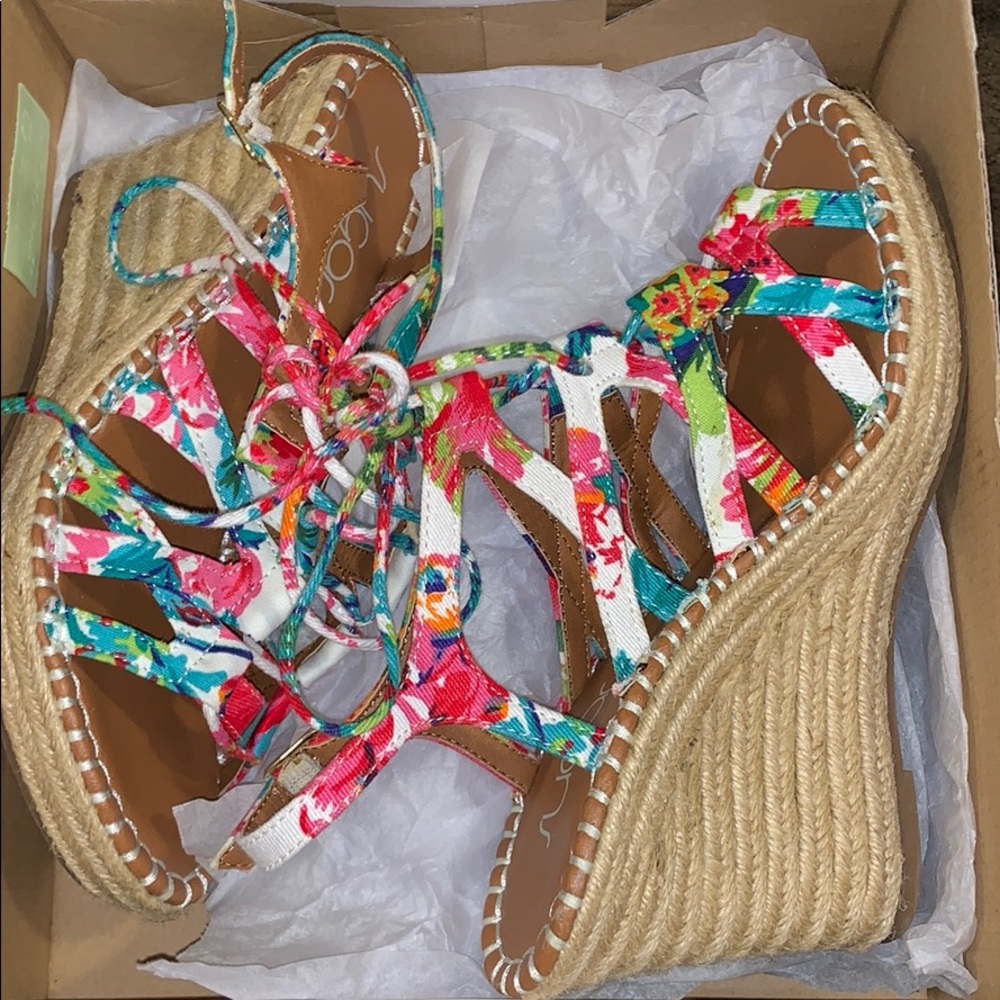 Cute floral wedges